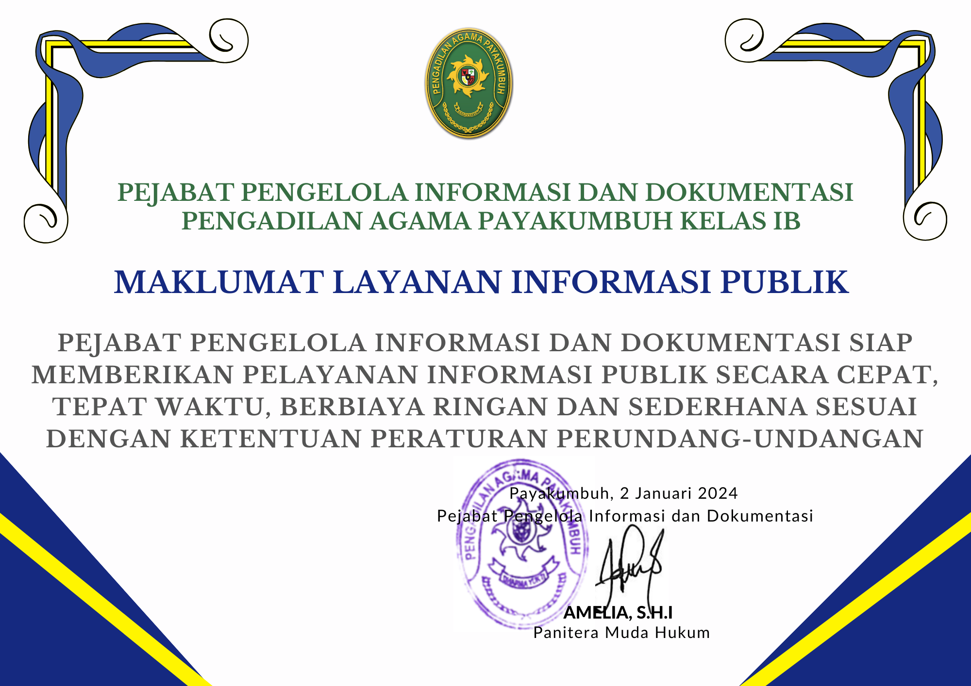 Maklumat pelayanan PPID